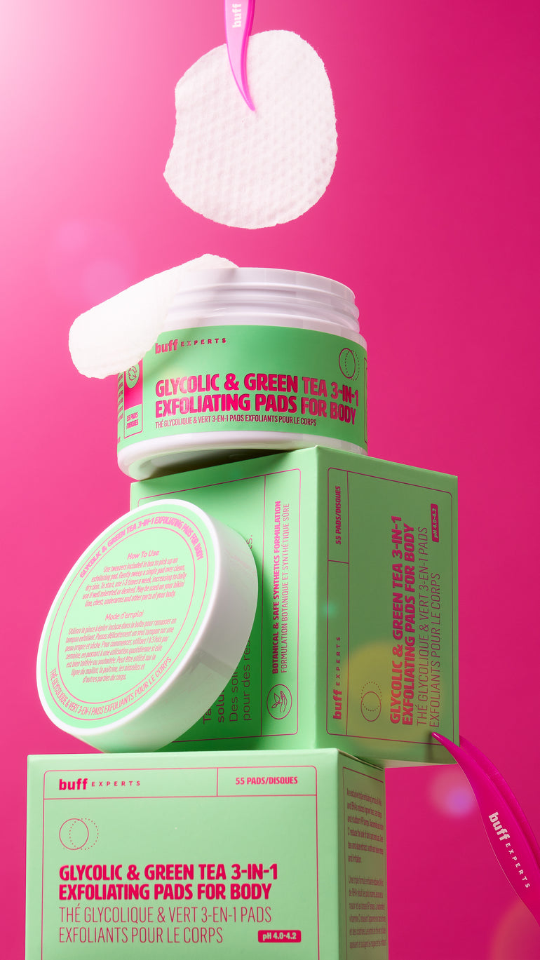 Glycolic & Green Tea 3-in-1 Exfoliating Pads for Body